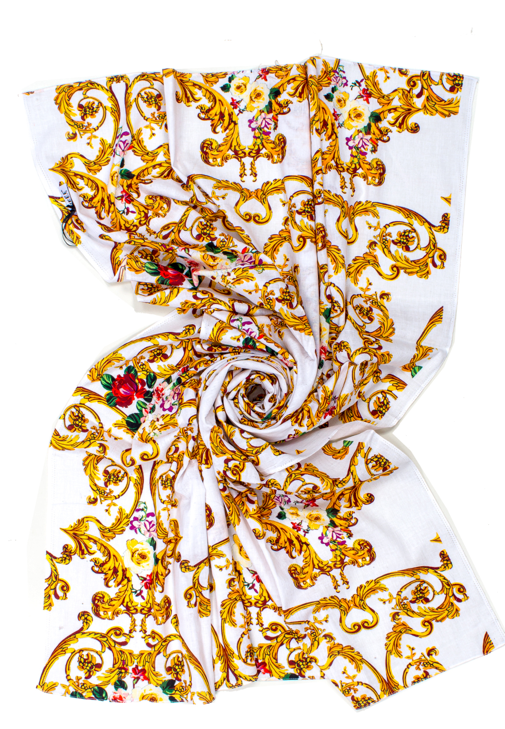 PAREO BAROQUE PRINT, 100X180  - WHITE